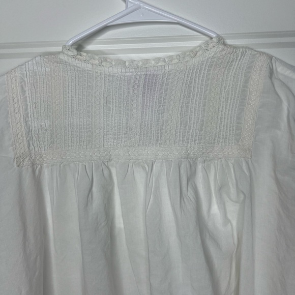 Vintage APRIL CORNELL Womens Nightgown Small White Smocked Retro Cottage - Picture 8 of 9